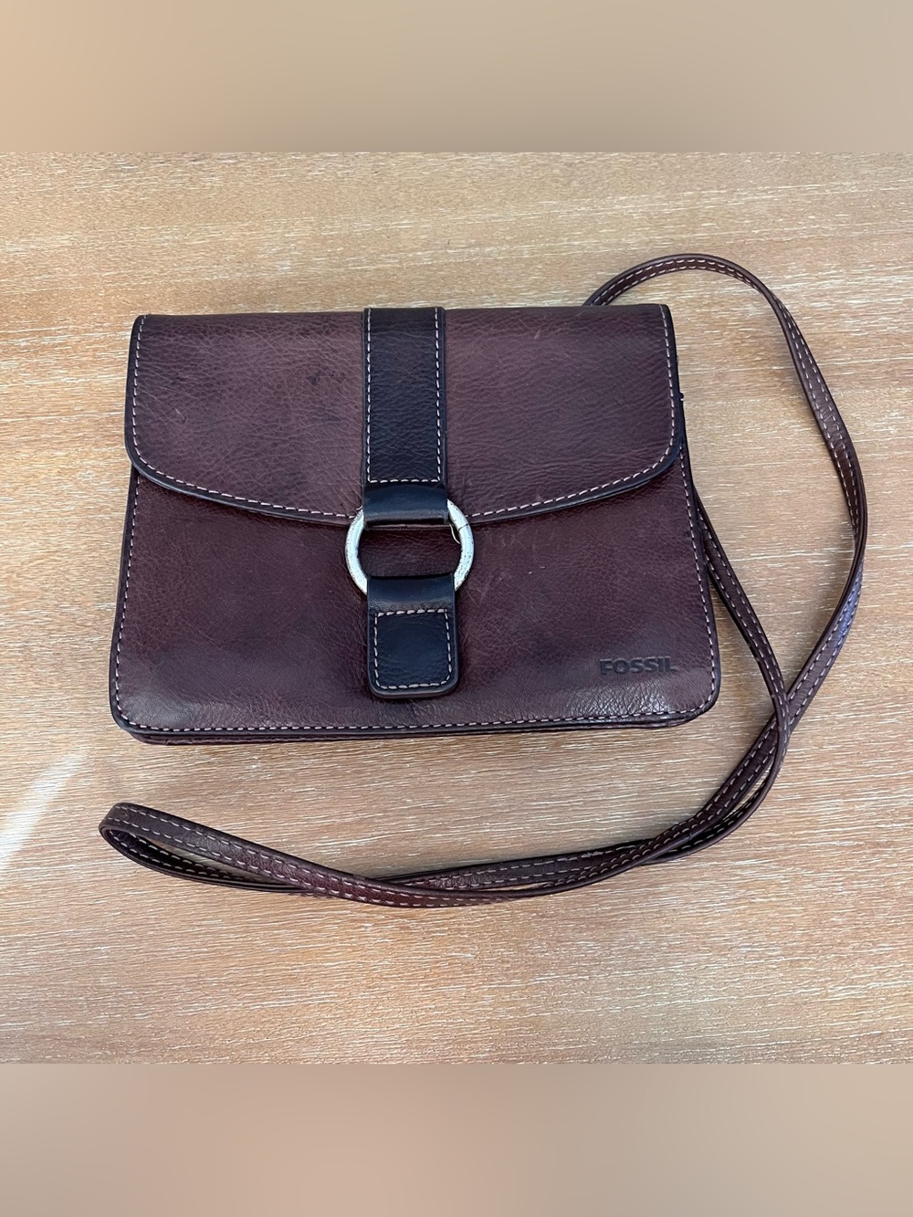 Fossil Brown Leather Crossbody Bag SL 8762
